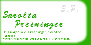 sarolta preininger business card